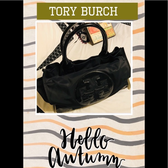 Tory Burch Handbags - 🌹Tory Burch Ella Black nylon/leather large tote🌹